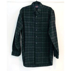 Vtg Pendleton Mens Plaid Wool Fireside Shirt Size M L Overshirt Long Sleeve 60s